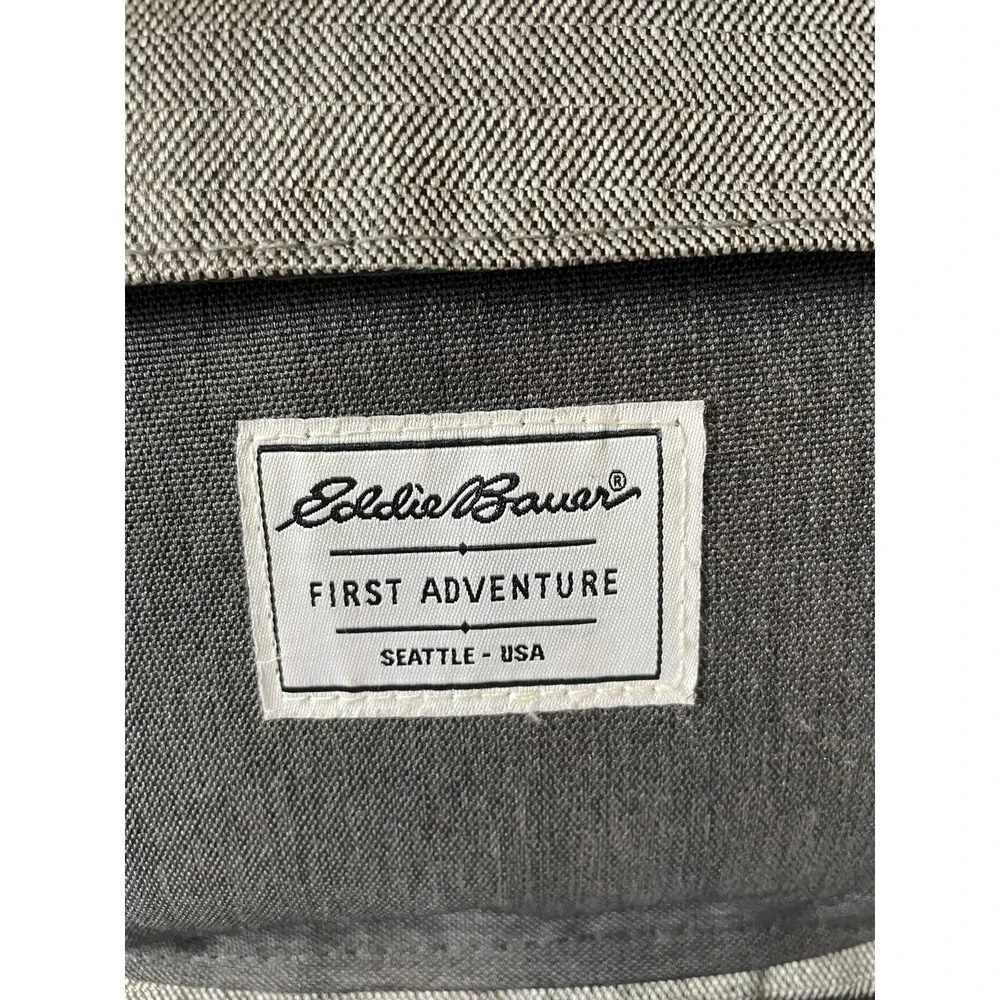 Eddie Bauer First Adventure Diaper Bag Backpack Unisex Grey Herringbone Large
